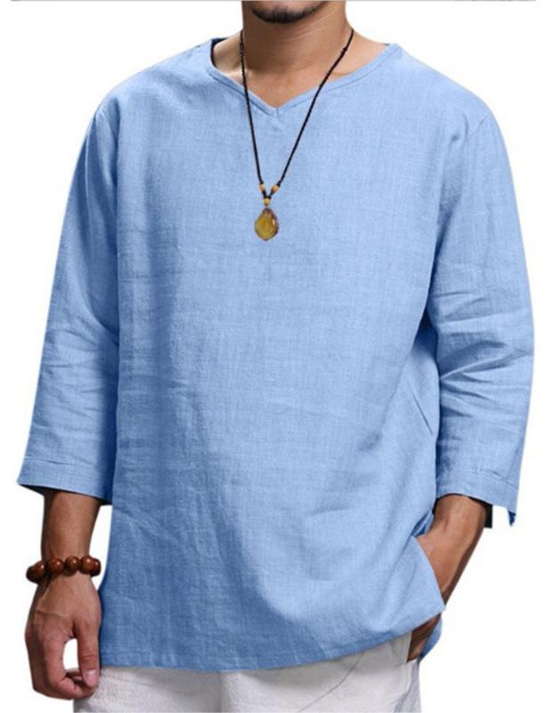 New Style Loose Solid Color Cotton Casual Shirt