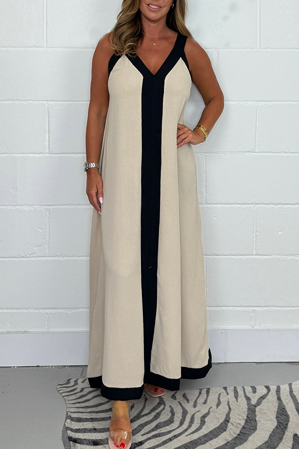 Panelled Trim Maxi Dress