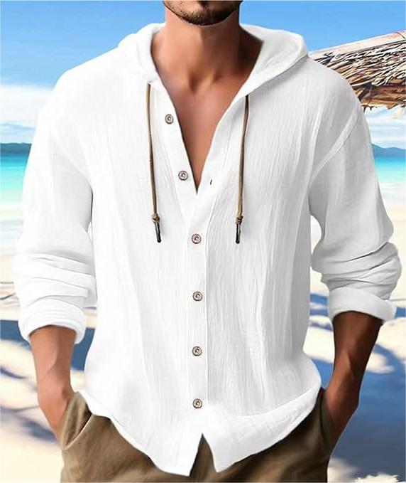 Hooded T-shirt Solid Color Casual Long Sleeve Top
