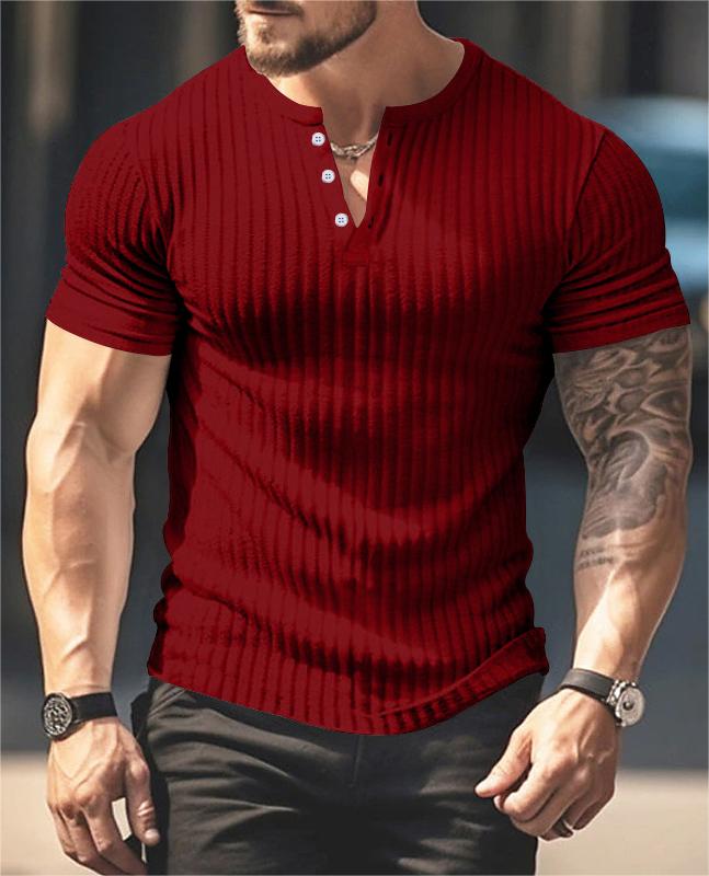 Short-Sleeved V-Neck Slim-Fit Short Sleeves