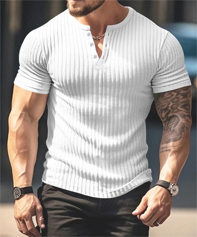 Short-Sleeved V-Neck Slim-Fit Short Sleeves
