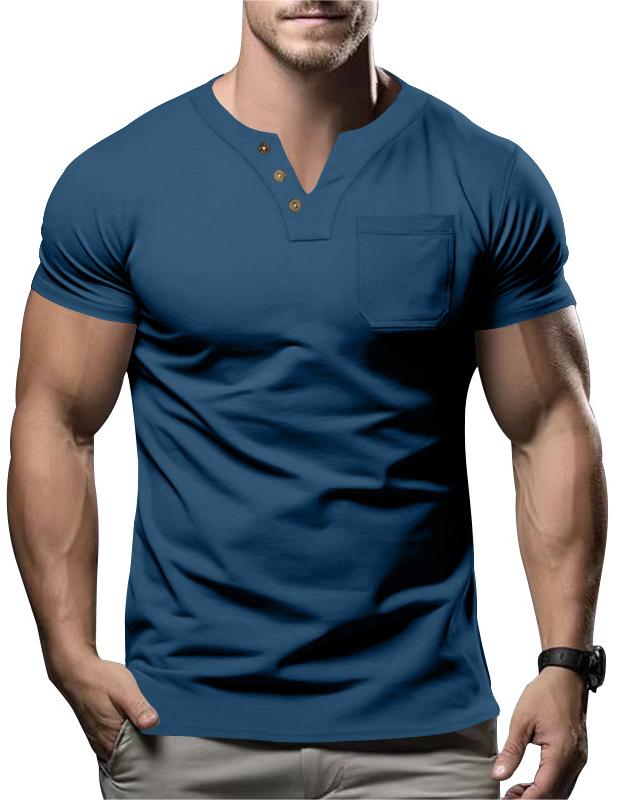 Casual T-shirt V-neck Fashion Slim Short Sleeve Top