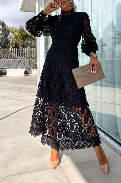 Elegant Lace Long Sleeve Dress