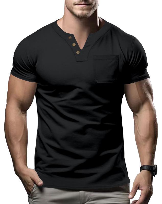 Casual T-shirt V-neck Fashion Slim Short Sleeve Top