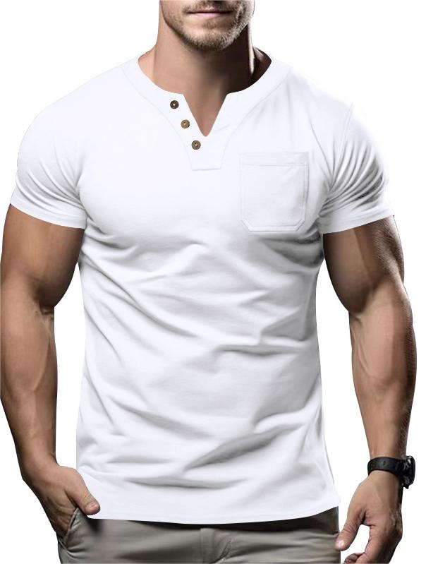 Casual T-shirt V-neck Fashion Slim Short Sleeve Top