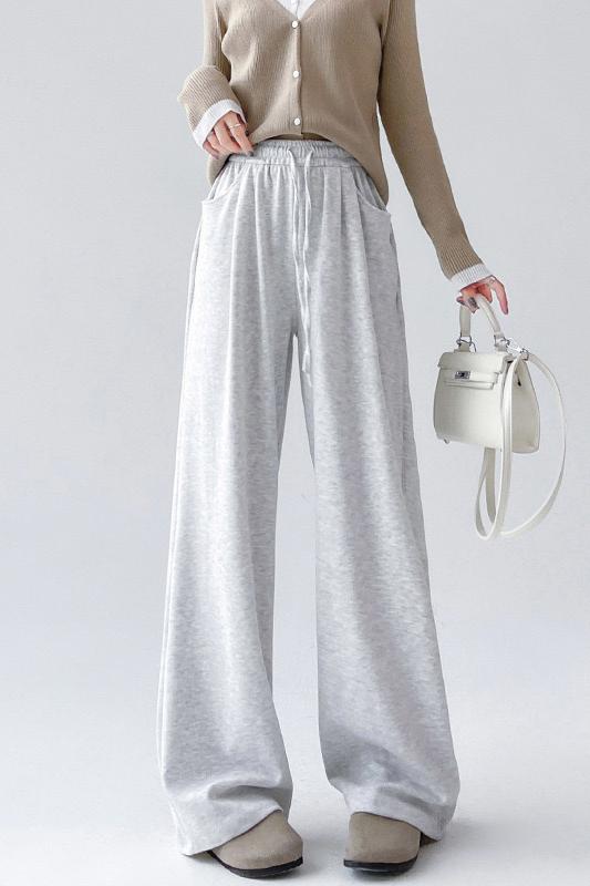 [Special offer]Gray Wide-leg Knitted Pants