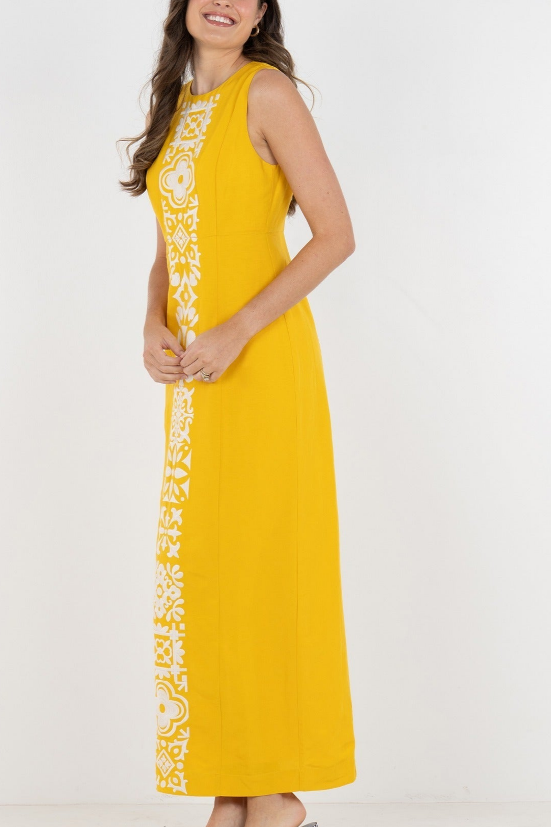 Tile Print Sleeveless Dress