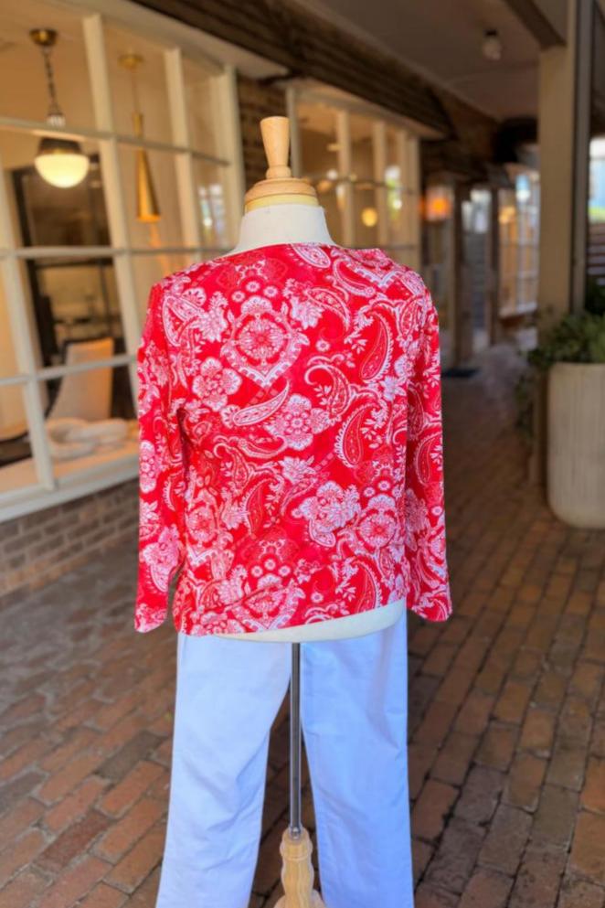 3/4 Sleeve Boat Neck Blouse