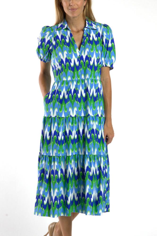 Tiered Puff-Sleeve Dress