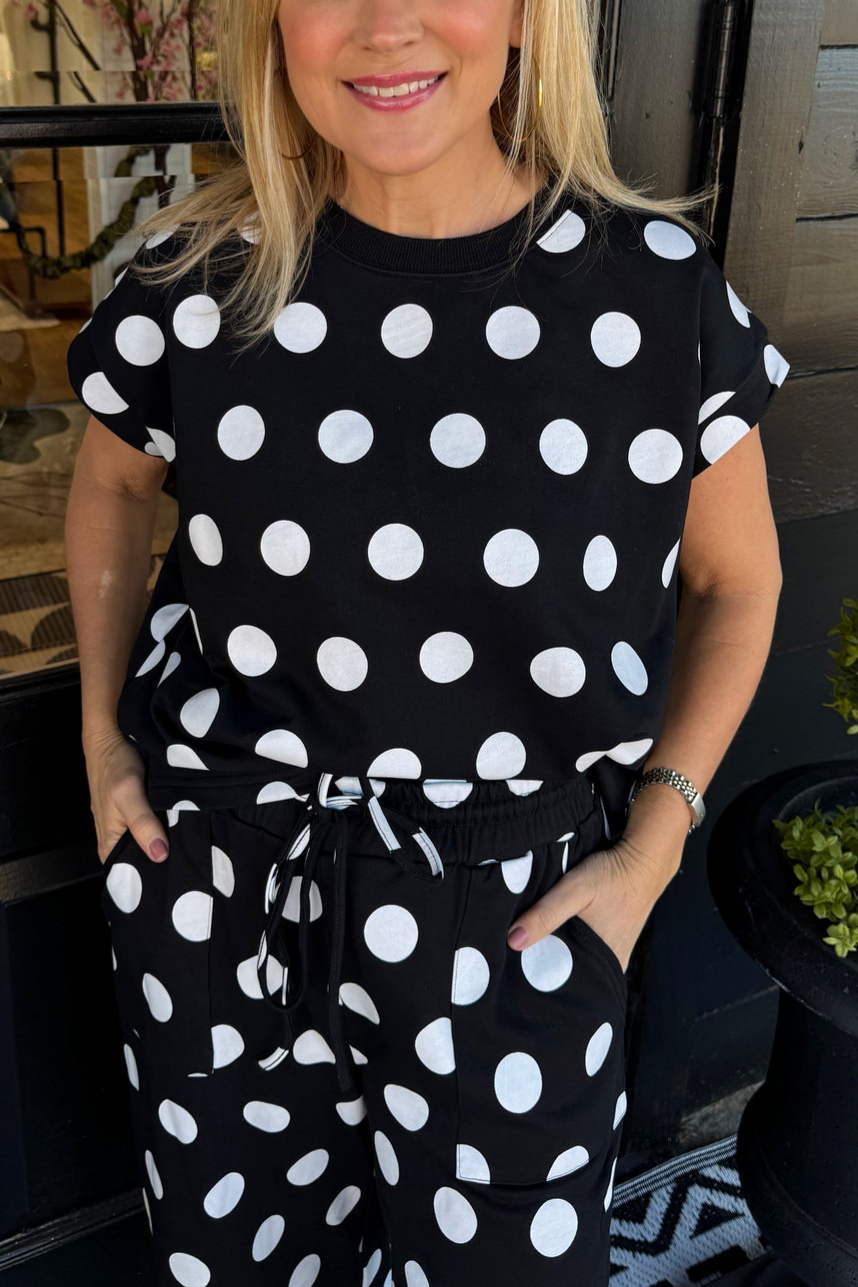 Black & White Polka Dot Two-Piece Set