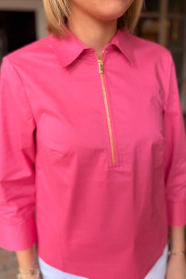 Stretch Three-Quarter Sleeve Blouse