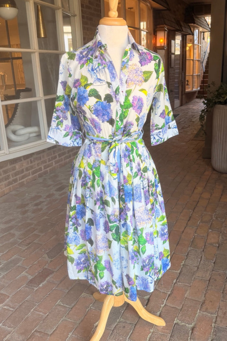 Lightweight Woven Collared Button-Down Dress