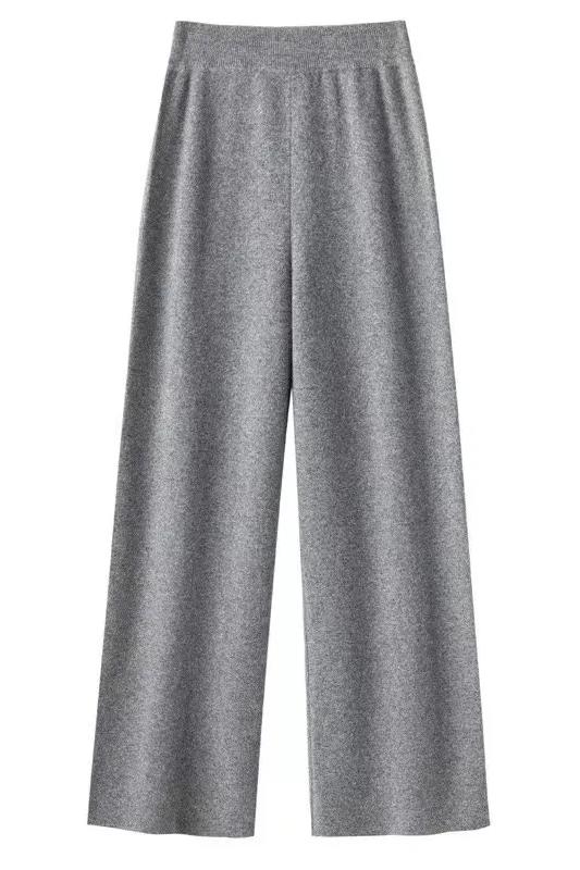 [Special offer]Gray Wide-leg Knitted Pants