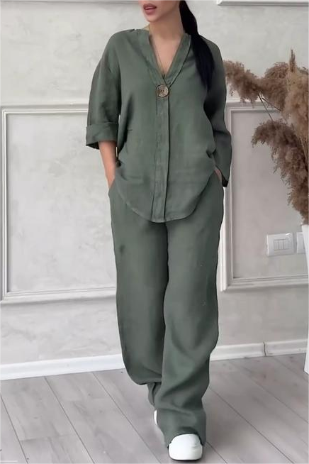 Solid Color Leisure Suit