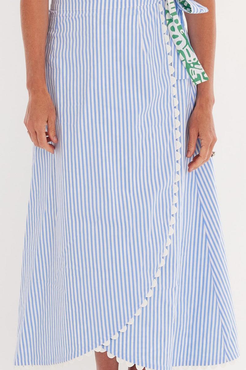 Reversible Abstract-Print Mid-Length Wrap Skirt