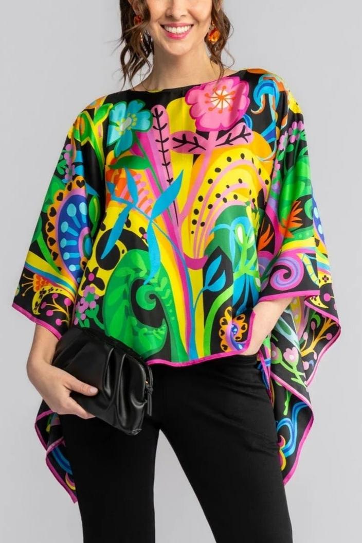 Floral silk top