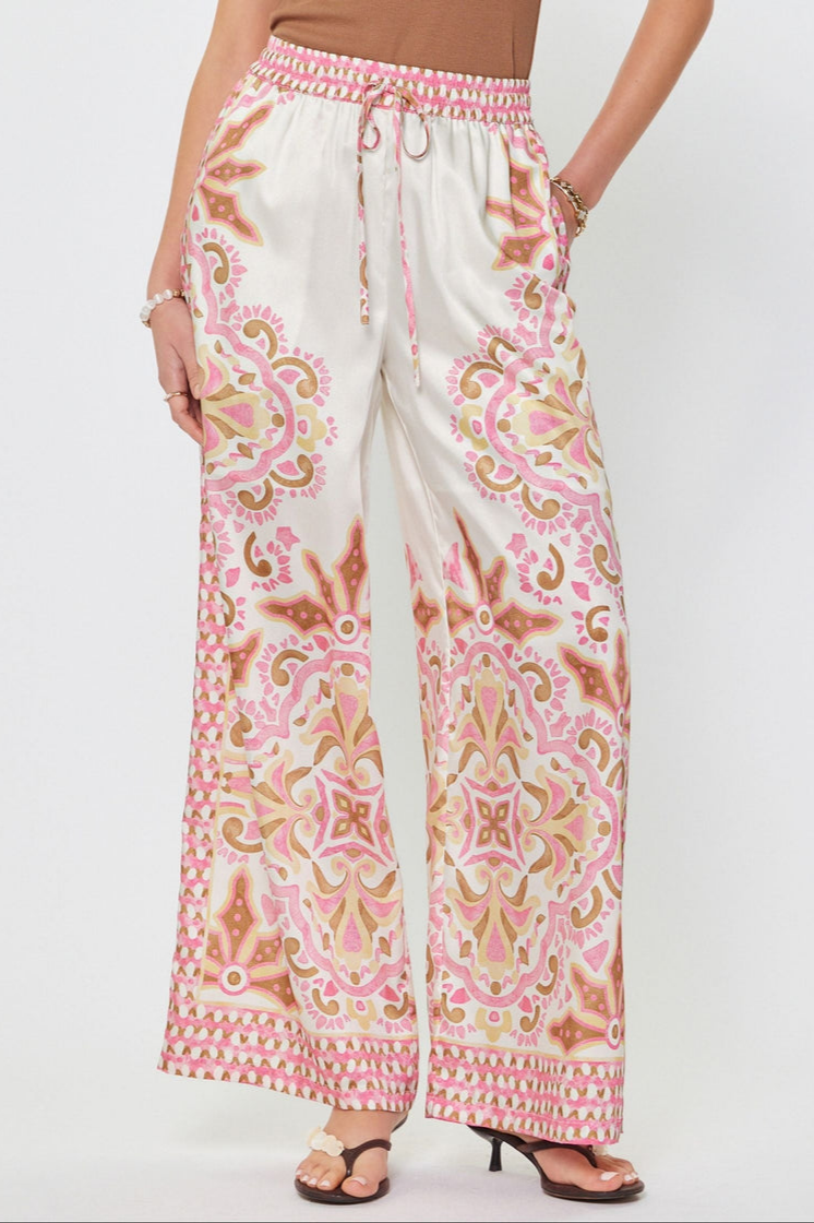 High Elasticized Waist Full Length Pants