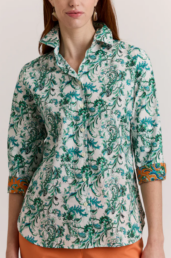 3/4 Sleeve  Printed Woven Blouse