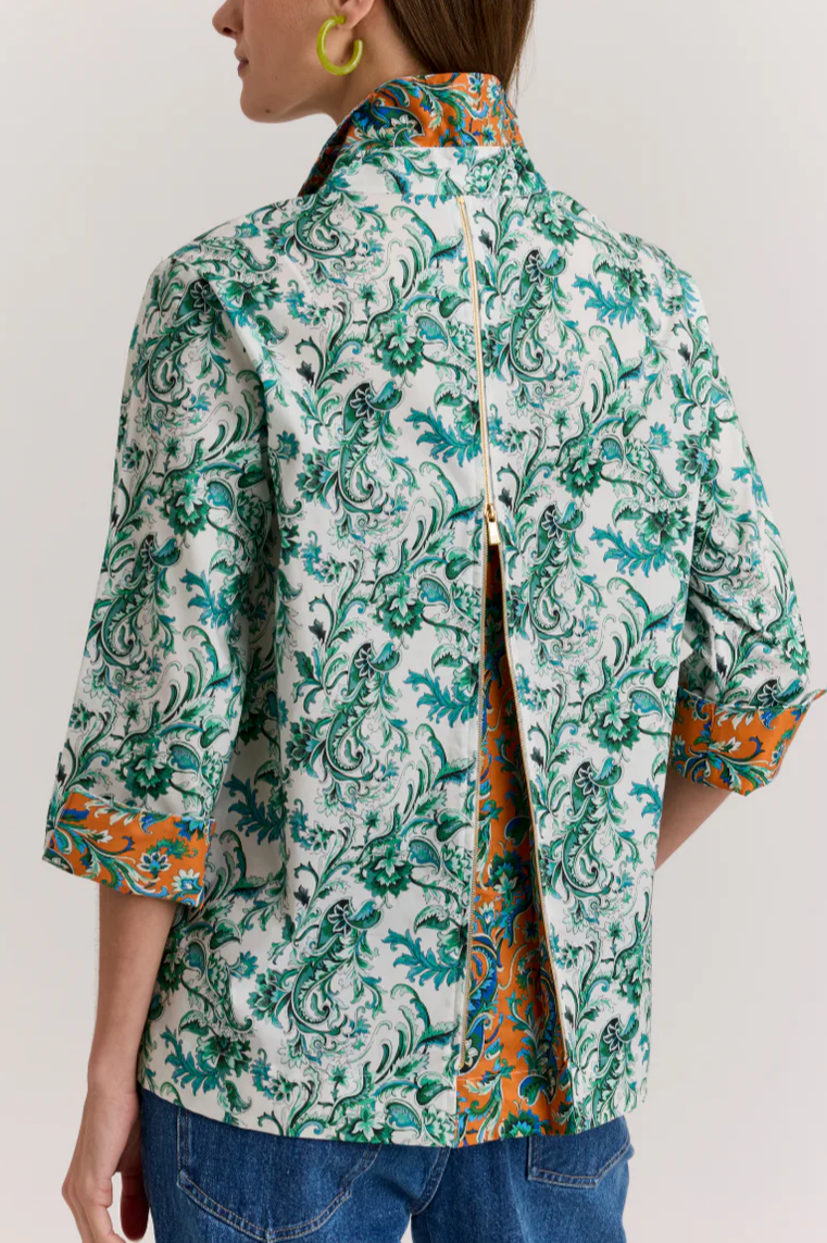 3/4 Sleeve  Printed Woven Blouse