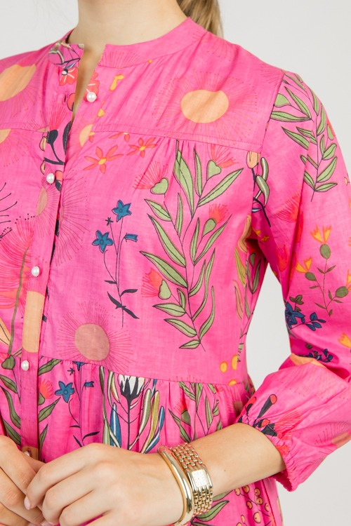 The Boho Maxi, Fuchsia Floral