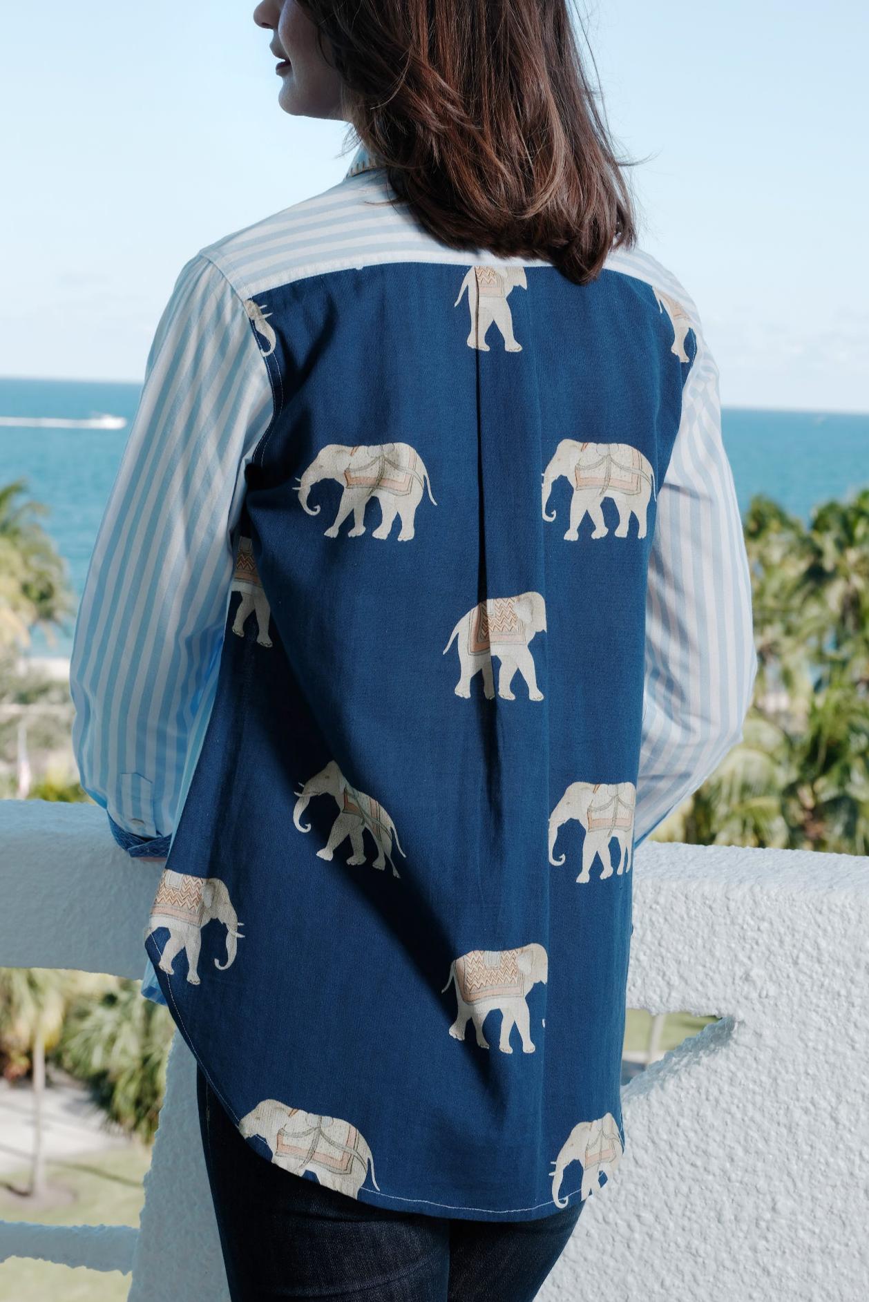 Classic Blue & White Striped Button-Down Shirt