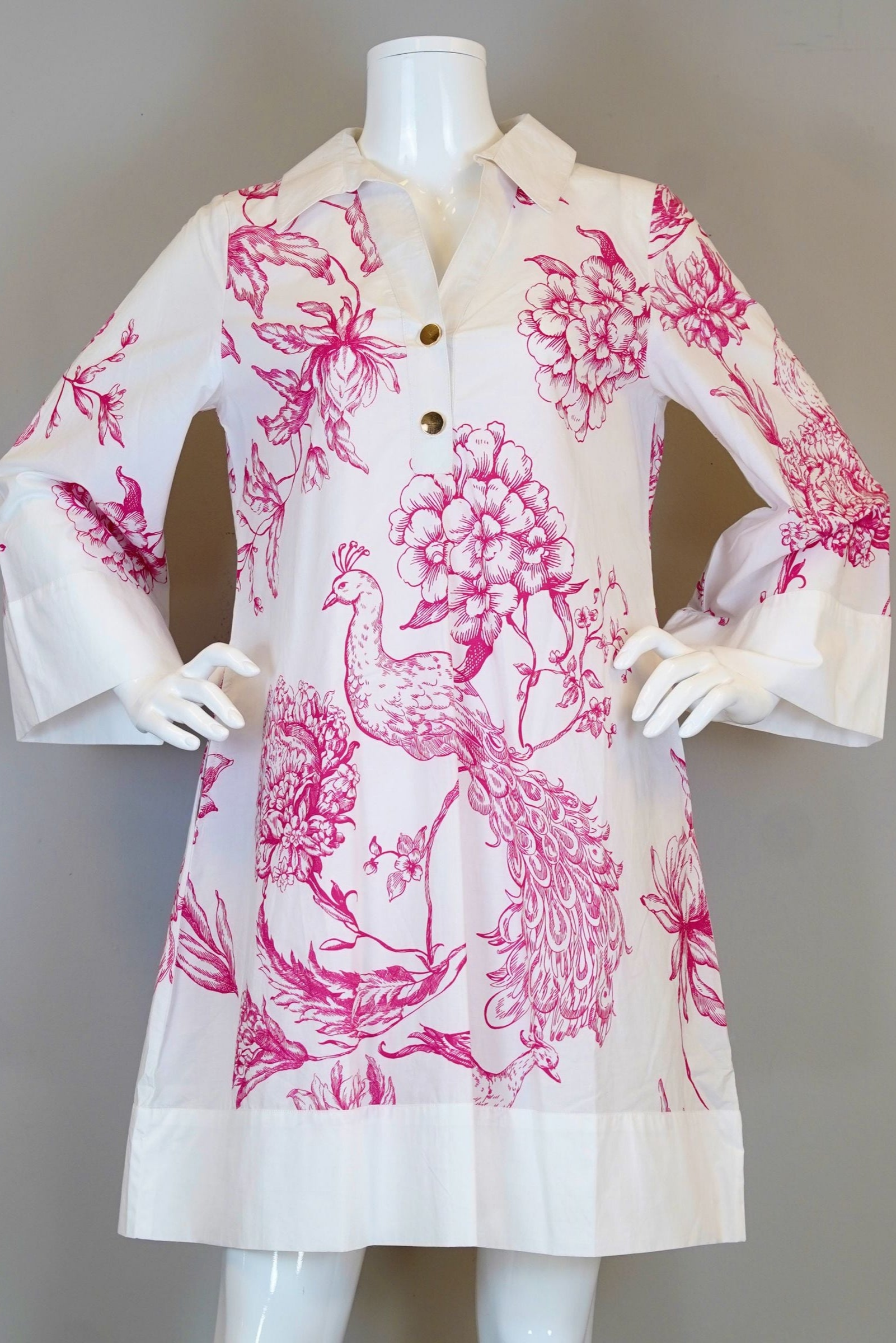 Peacock Floral Print Dress