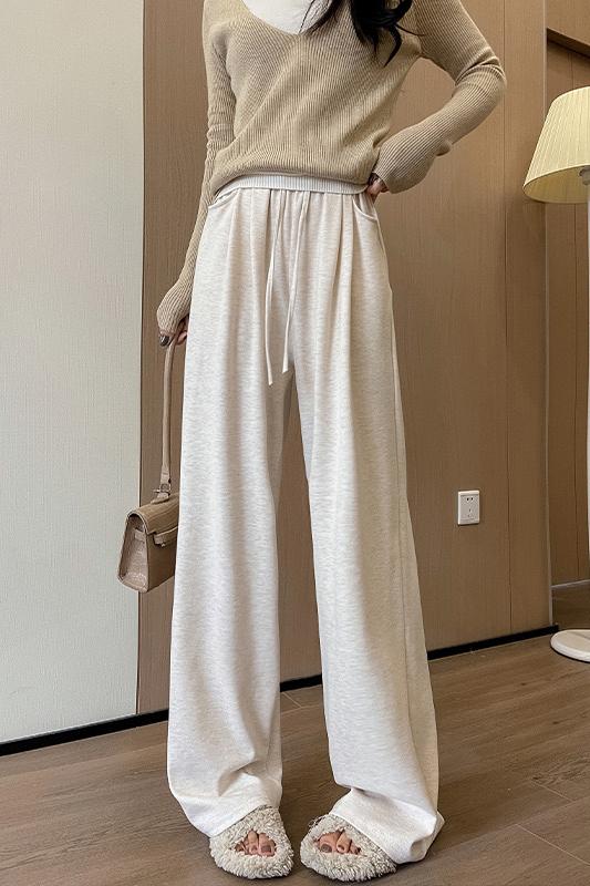 [Special offer]Gray Wide-leg Knitted Pants