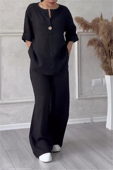 Solid Color Leisure Suit