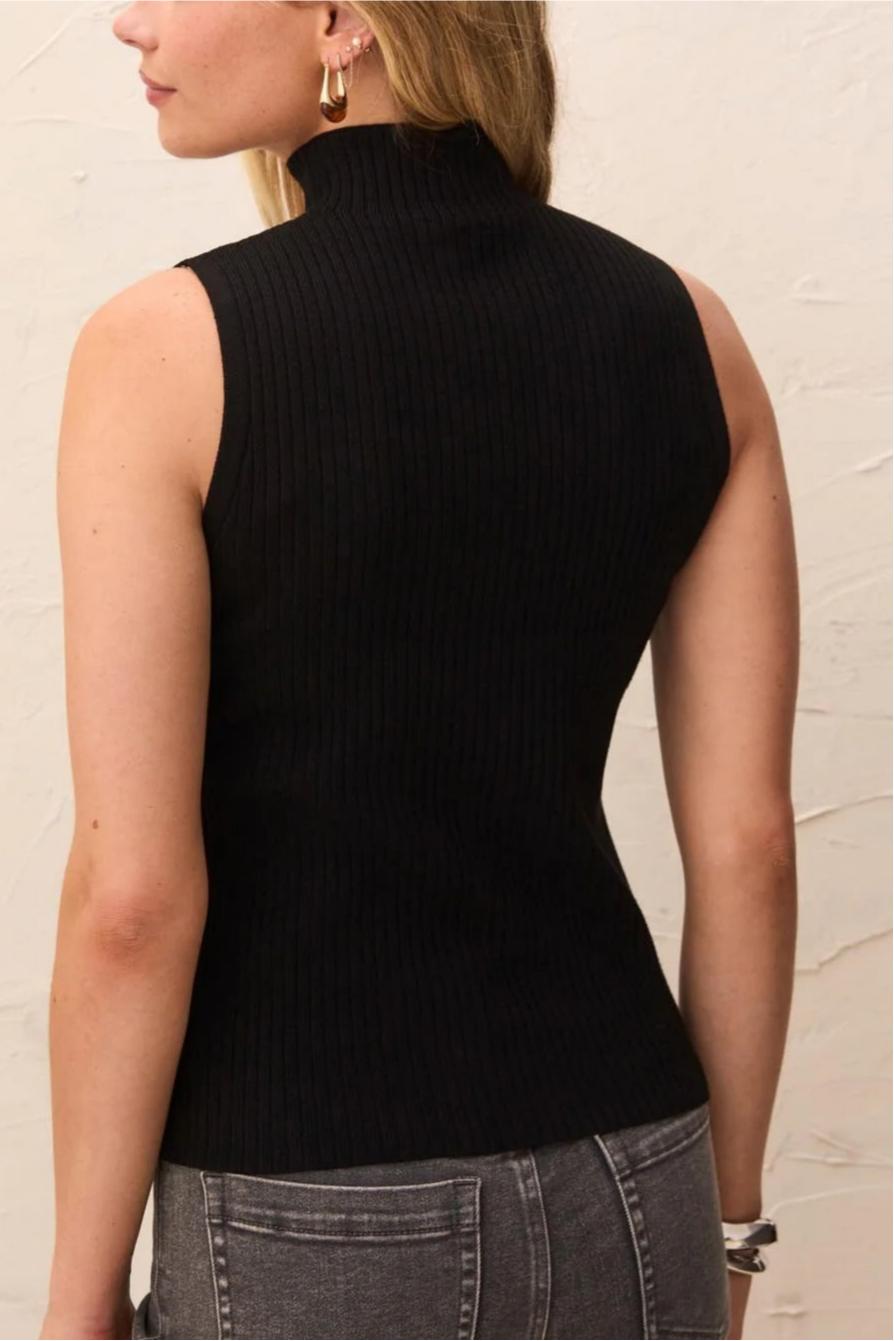 Sleeveless Funnel Neck Sweater