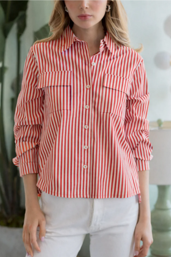 Striped Button-Down Shirt