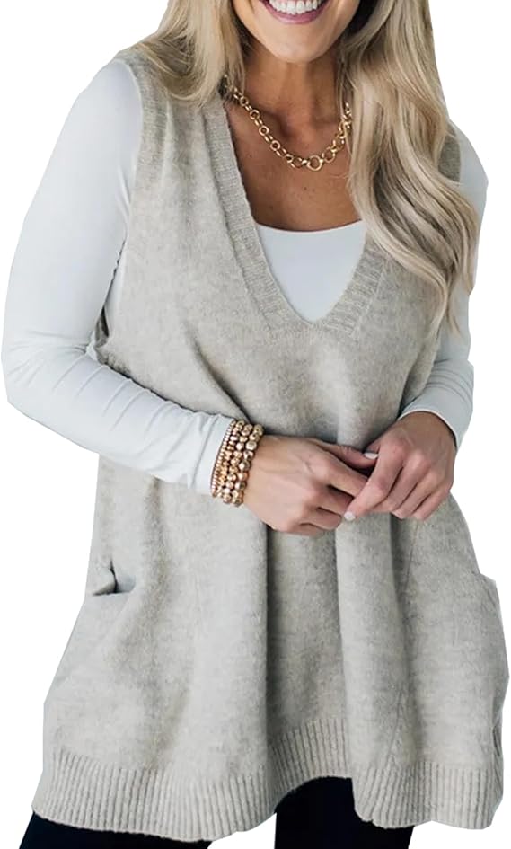 Simple And Stylish Sleeveless Sweater