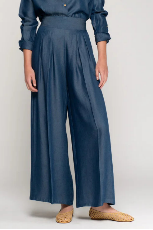 Tencel wide-leg jeans