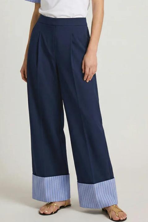 Navy Blue Wide-Leg Pants