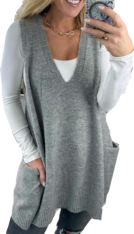 Simple And Stylish Sleeveless Sweater