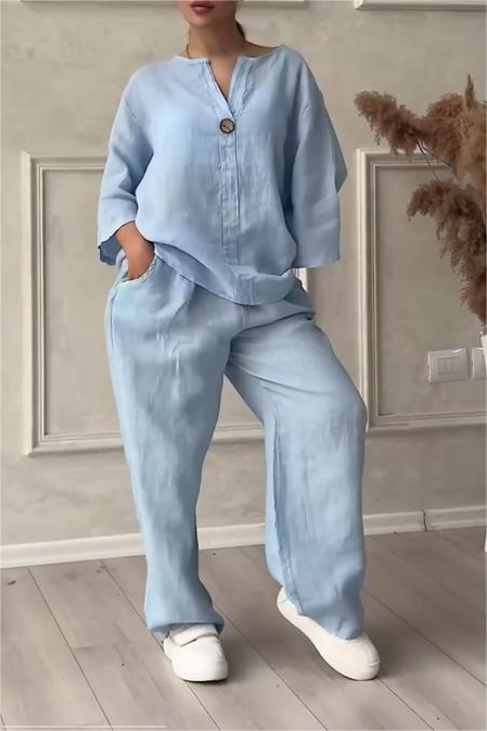 Solid Color Leisure Suit