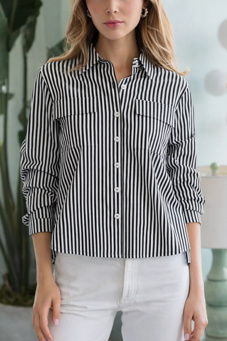 Striped Button-Down Shirt