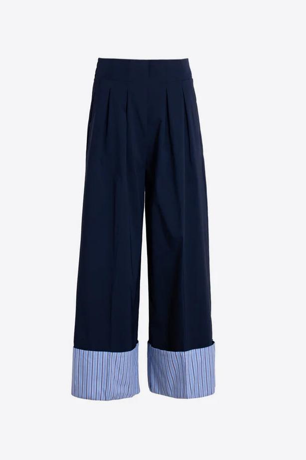 Navy Blue Wide-Leg Pants