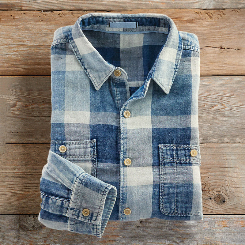 Casual Check Pocket Wash Shirt