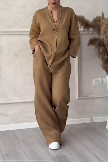 Solid Color Leisure Suit