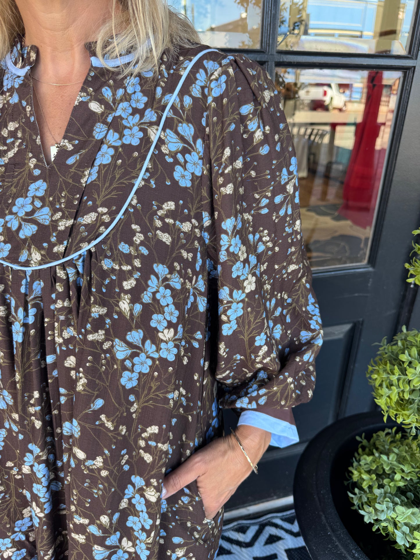 Rachel Floral Pocket Midi Dress