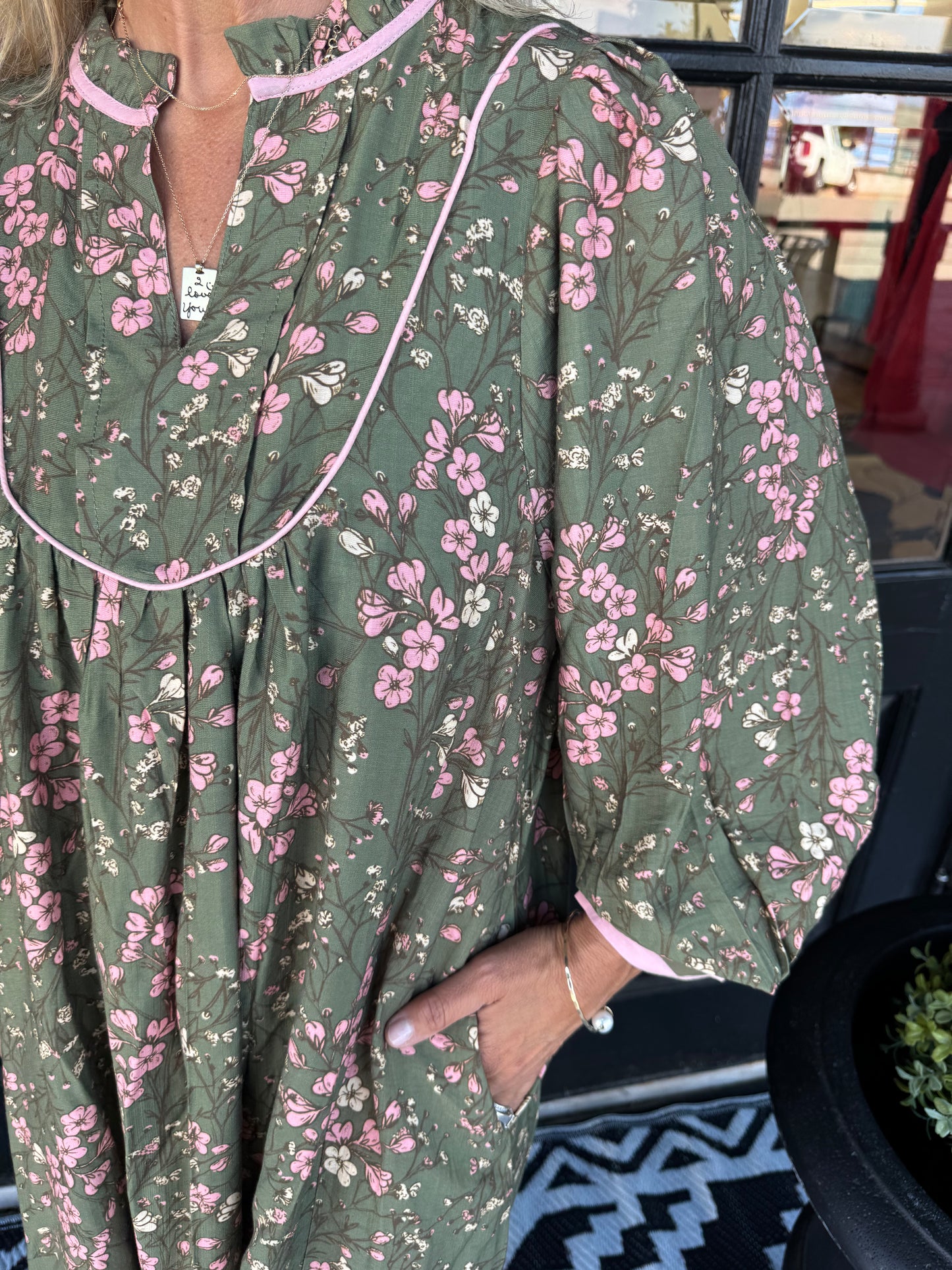 Rachel Floral Pocket Midi Dress