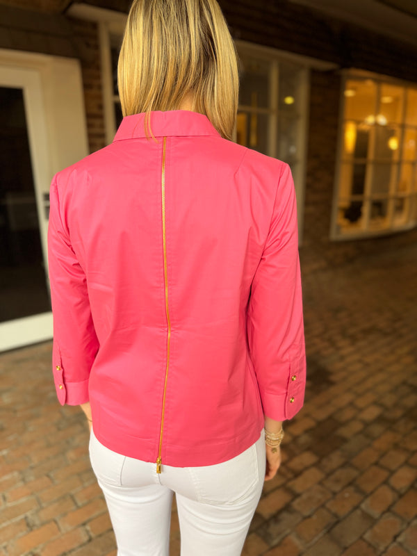 Stretch Three-Quarter Sleeve Blouse