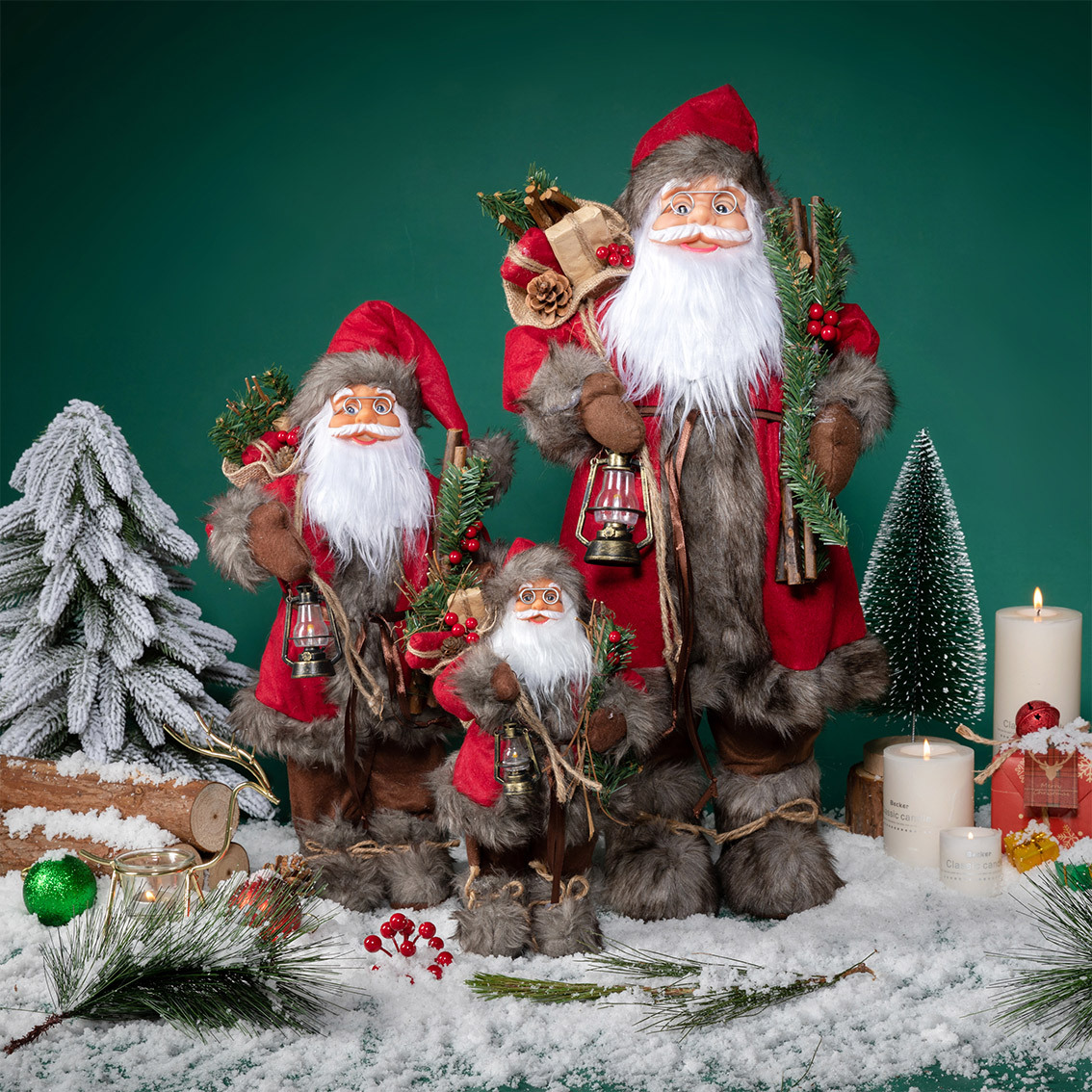 Santa Claus Doll Ornaments, Holiday Decorations