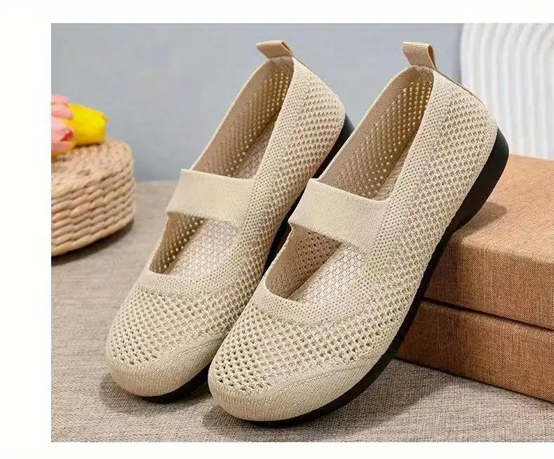 solid color mesh flats women s ankle band lightweight slip details 5