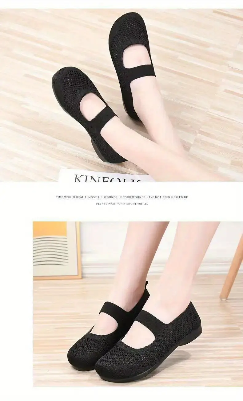 solid color mesh flats women s ankle band lightweight slip details 8