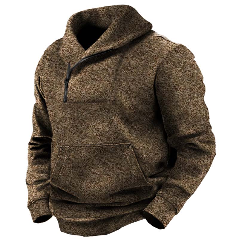 Men's Retro Outdoor Tactical Fleece Warm Half-Zip Sweatshirt