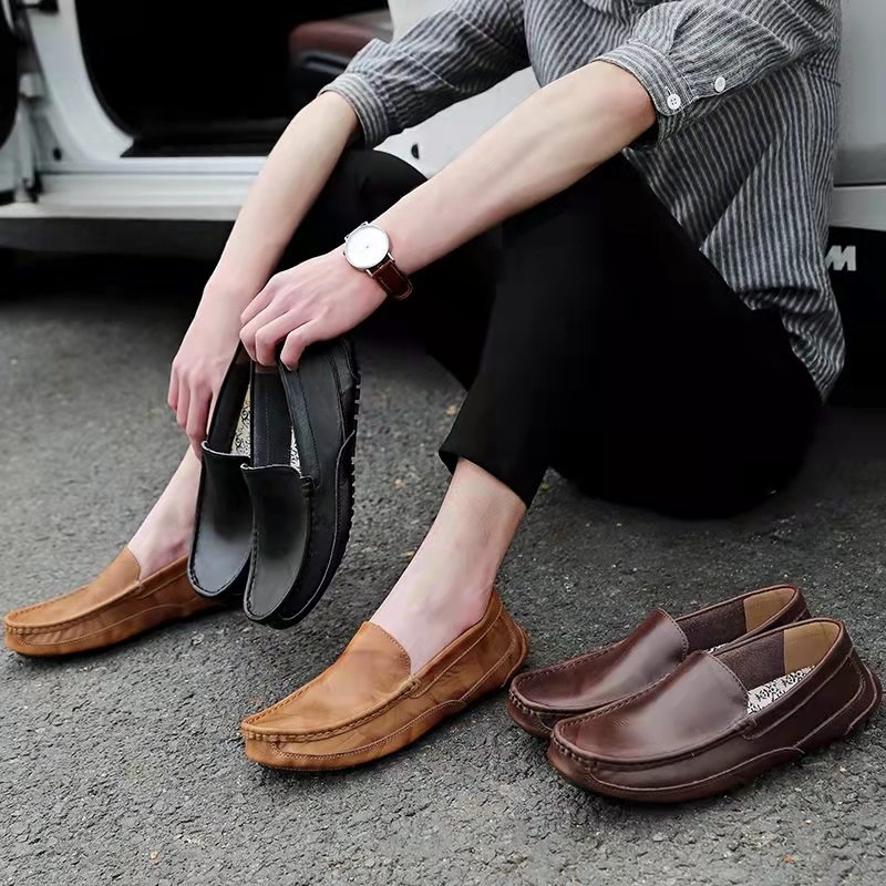 Men's Genuine Leather Casual Business Driving Slip-On Loafers