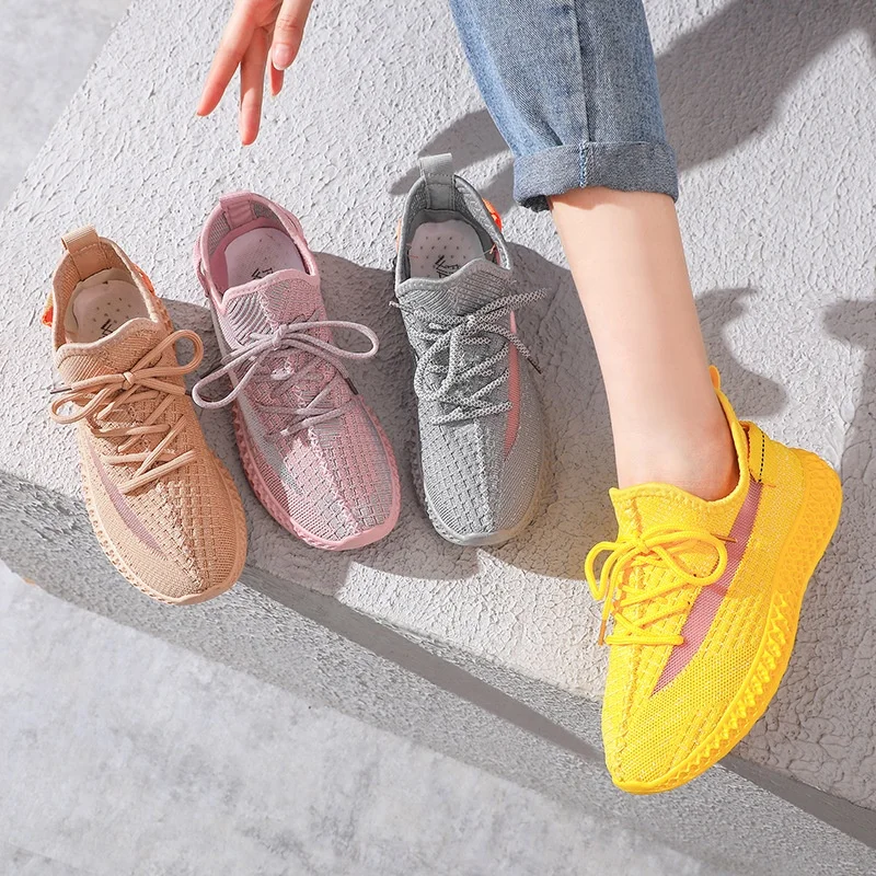 High quality custom popular design fashion sport shoes men casual ladies pink sneakers