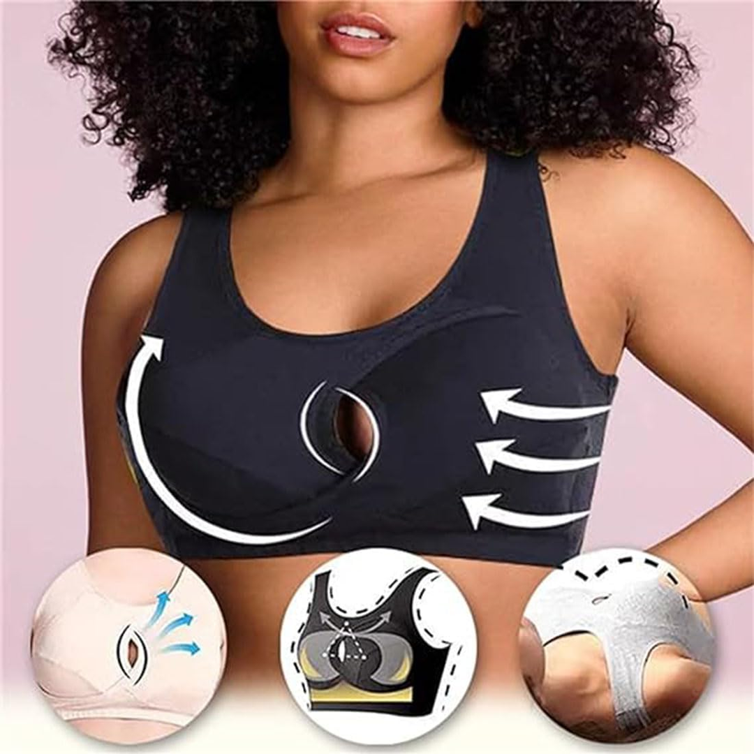 Lismali Cross Breast Anti-Sagging Wireless Sports Bra
