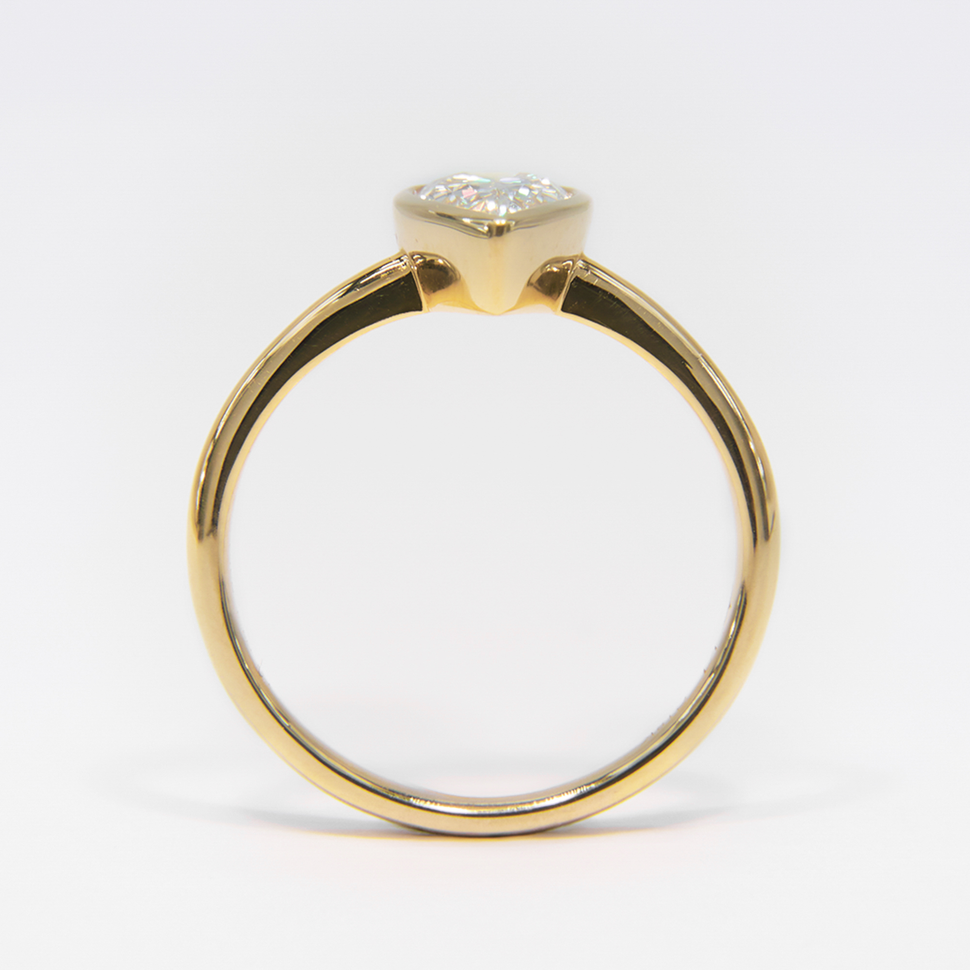 IGI Certified 18K Yellow Gold Pear Lab Grown Diamond Ring